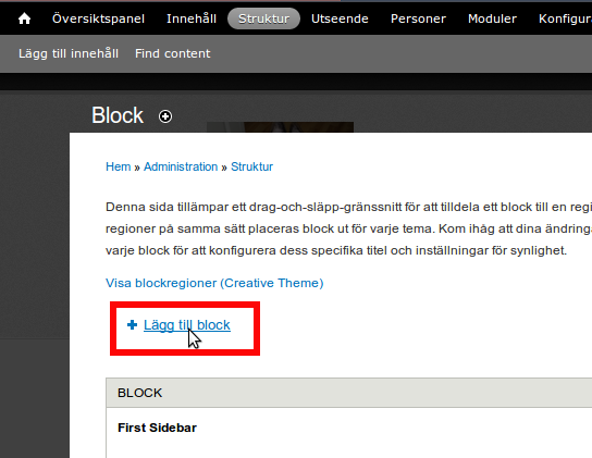Drupal lägg till block