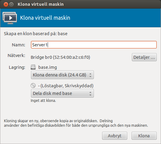 Ge den nya servern ett namn