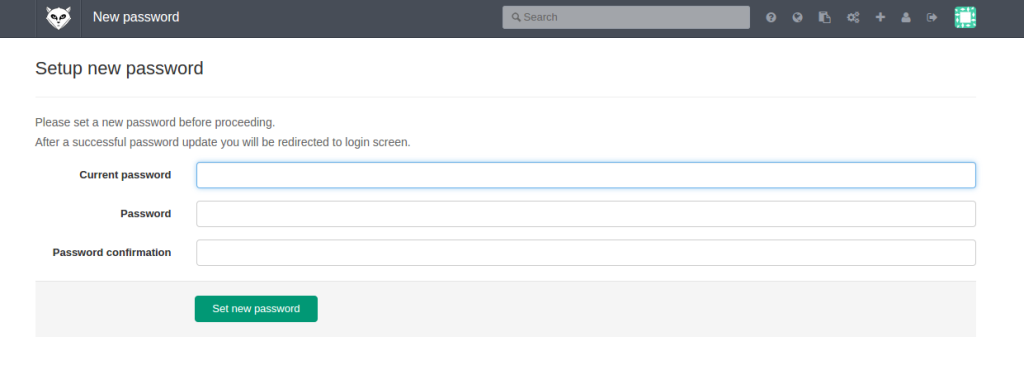 man måste byta lösenordet första gången man loggar in i GitLab