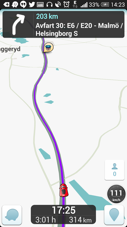 På väg ner mot Skåne