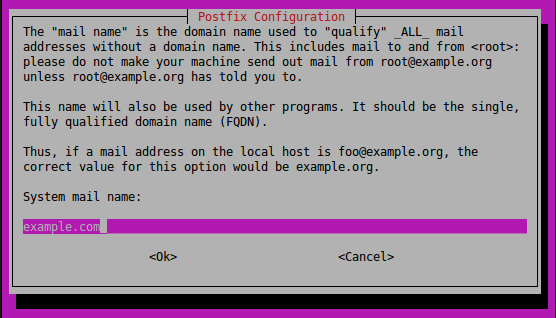 Ange domänen för Postfix