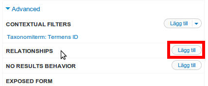 Klicka på lägg till relation